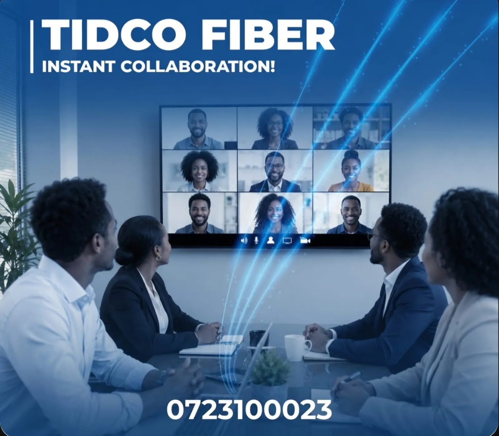 Team collaborating over a fast Tidco internet connection